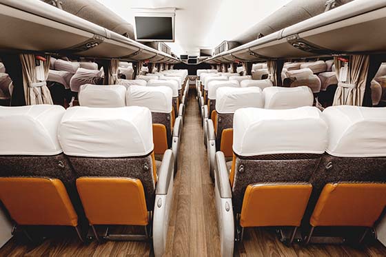 charter bus with tvs